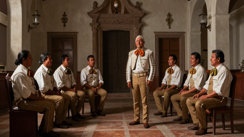 Descubre la Estructura y Jerarquía en la Nueva España 8 Reunión colegiada en sala colonial histórica