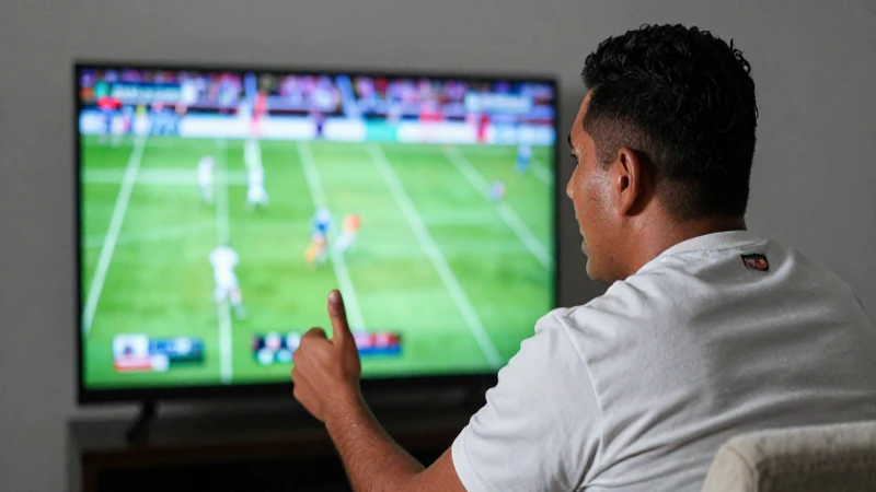 Hombre mestizo disfruta un partido de fútbol