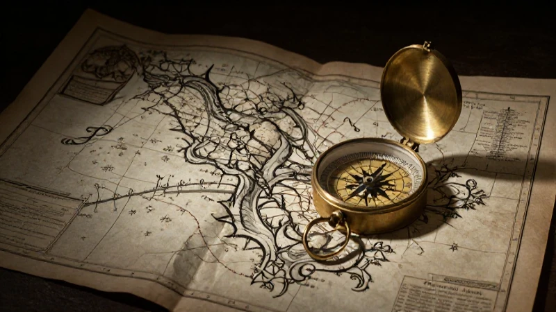 Mapa antiguo en estilo barroco dramático