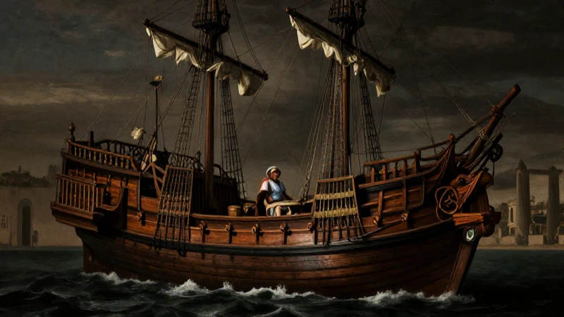 Descubre la Fascinante Vida del Virrey García Sarmiento 4 Indígena mestiza, galeón, luz barroca dramática