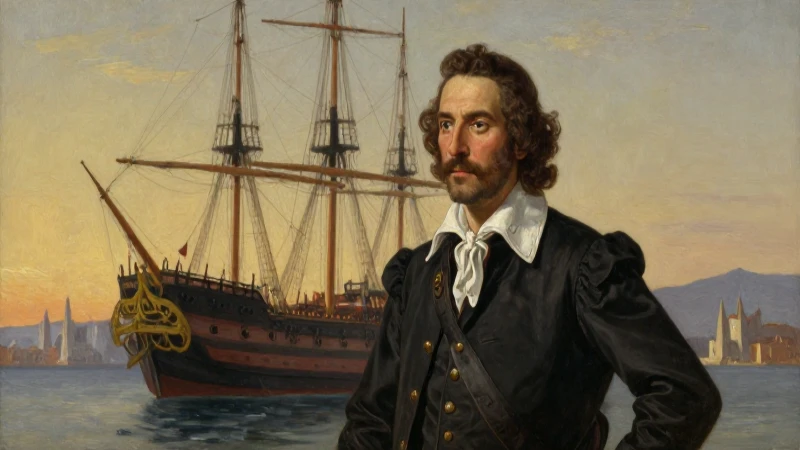 Portolá, explorador español, en estilo pictórico