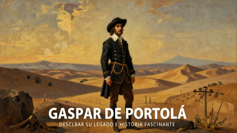Portolá, explorador español, en paisaje desértico