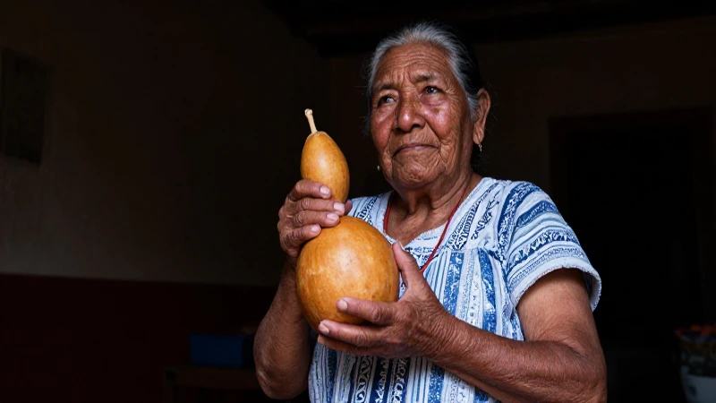 Guachichil: La BRUJA del BARRIO de Tlaxcala y sus MISTERIOS 8 Anciana mestiza con piel bronceada y calabaza