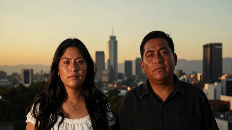 Siluetas mexicanas al atardecer en la Ciudad de México
