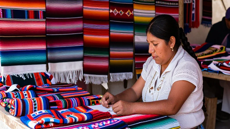 HABITANTES EN OAXACA: CUÁNTOS VIVEN EN ESTE ENCANTO 3 Mercado oaxaqueño con artesanías y luz cálida