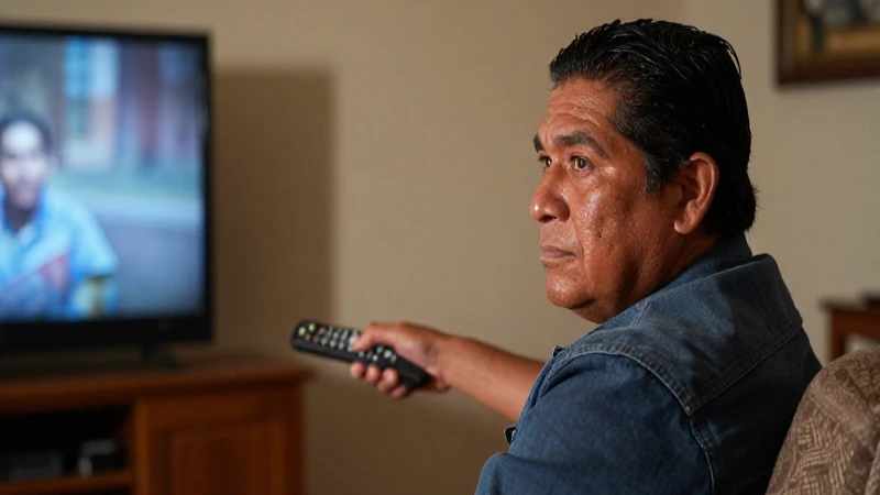 Mexicano, mestizo, mira televisión relajadamente
