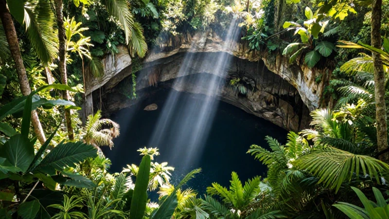 Cenote yucateco: luz, jungla y fotografía