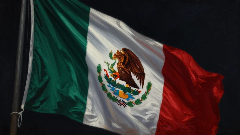 Guerrero con la bandera mexicana, luz dramática