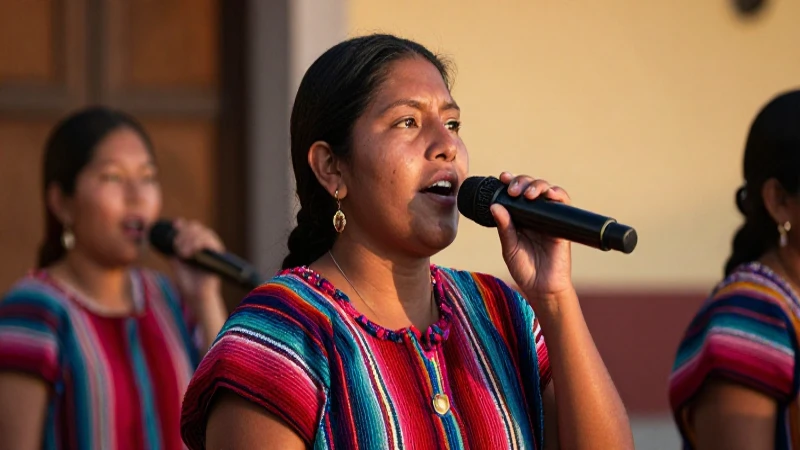 HIMNO A CHIAPAS: DESCUBRE su LETRA y SIGNIFICADO ¡Aquí! 5 Mujer chiapaneca canta con vestimenta vibrante