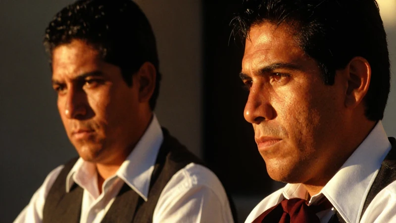 Dos hombres mestizos iluminados por el sol