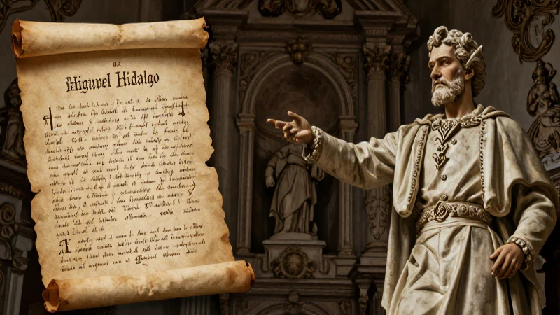 Himno Hidalgo: Descubre su Letra y Significado Oculto 2 Hidalgo, pergamino y luz barroca cinematográfica