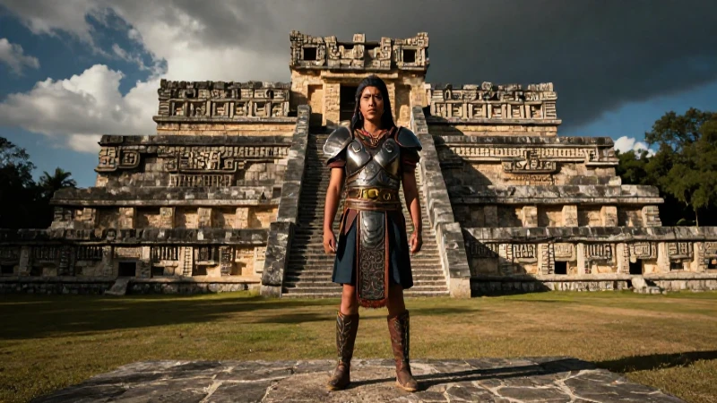ORIGEN y HISTORIA de CHIAPAS: Descubre su LEGADO CRONOLÓGICO 6 Guerrero tolteca en ruinas mayas antiguas