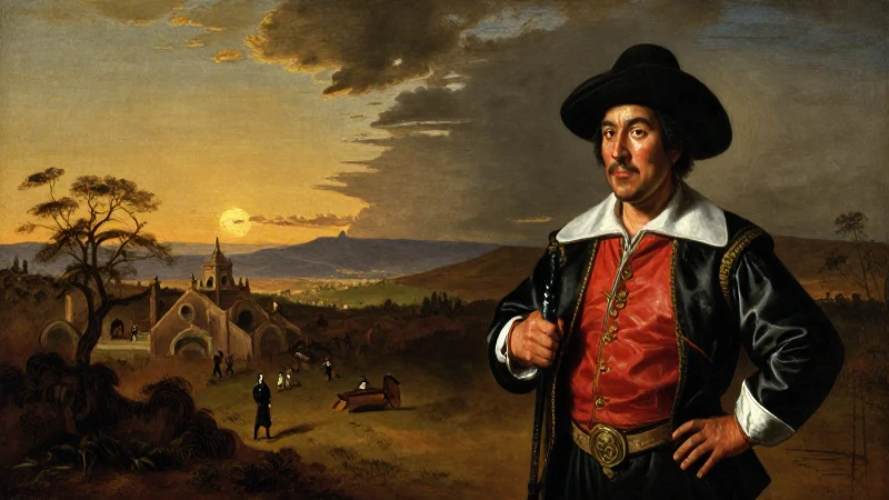 Descubre la Fascinante Historia y Cultura de Coahuila 3 Conquistador en Coahuila, luz dramática y dorada
