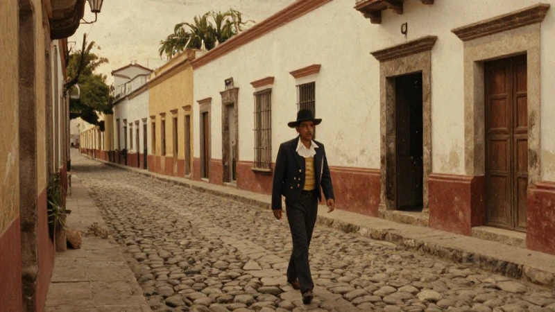 HISTORIA DE NAYARIT: DESCUBRE su RIQUEZA y SECRETOS 5 Revolucionario mexicano en calle antigua, cálido y polvoriento