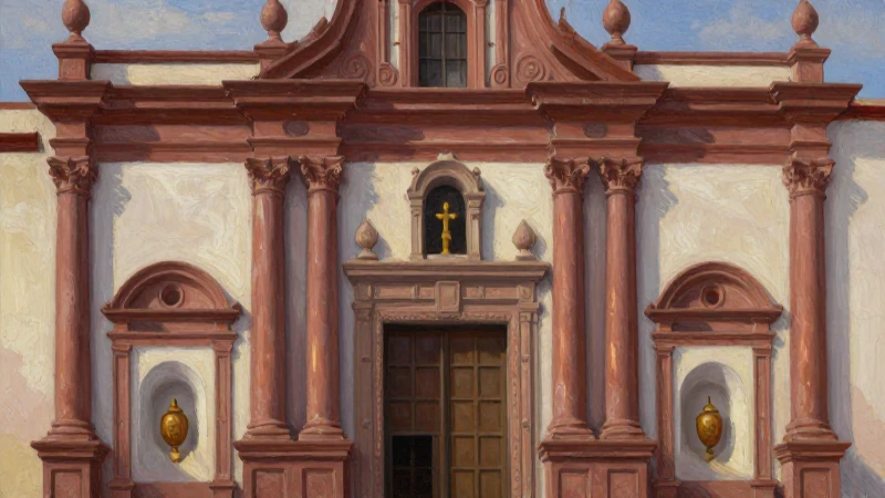 Historia de Sonora: Momentos Clave y Datos Sorprendentes 4 Mestizo mexicano frente a misión jesuita pintado al óleo