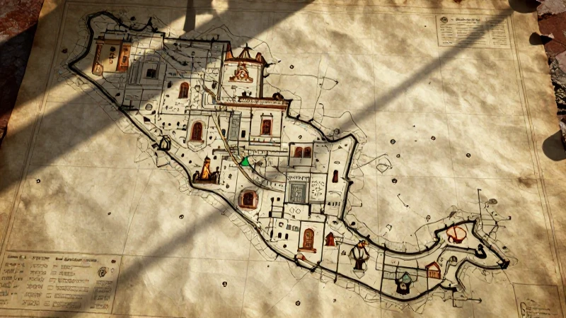 Explorador mestizo en un mapa colonial antiguo