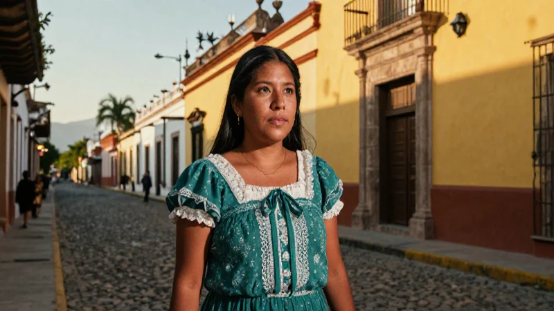 Arquitectura colonial mexicana en luz cálida