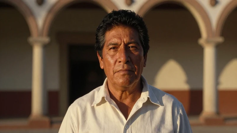 Retrato mestizo mexicano al óleo, luz dorada
