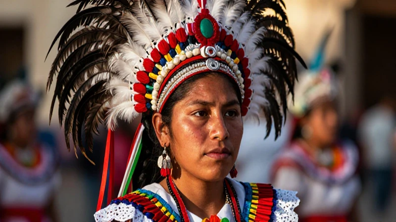 Bailarín tlaxcalteca con herencia cultural mexicana