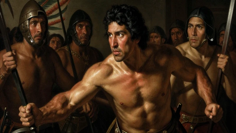 Guerreros tlaxcaltecas en pintura barroca dramática