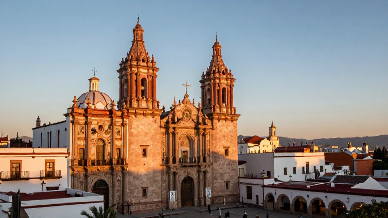 Zacatecas: arquitectura colonial en cálida luz dorada