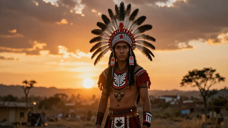 Descubre los Mitos y Leyendas de los Guerreros Fascinantes 10 Guerrero mexicano, headdress, y puesta de sol