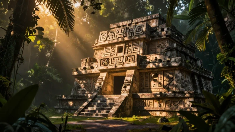 Ruinas aztecas emergen de la jungla exuberante
