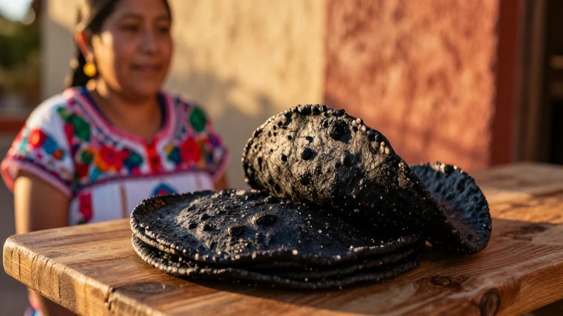 Comida mexicana vibrante en hora dorada