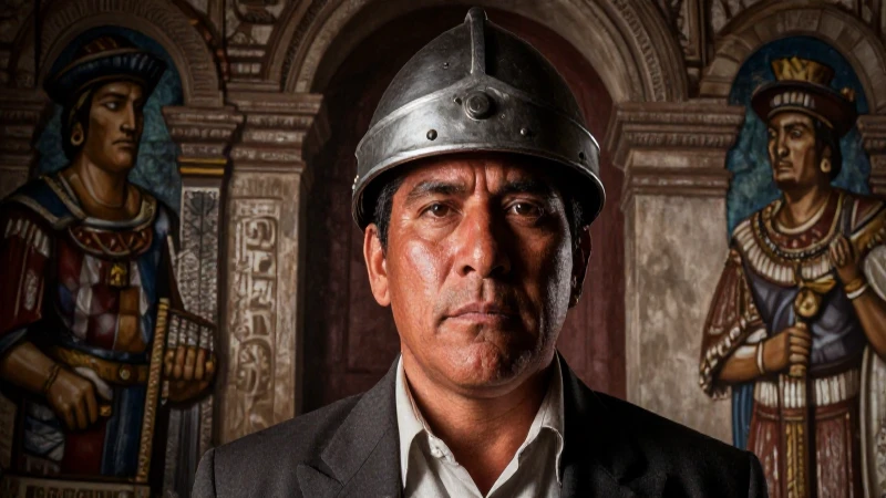 IMÁGENES de la CONQUISTA de MÉXICO - Descubre su HISTORIA 6 Mestizo mexicano, casco de conquistador, iluminación dramática
