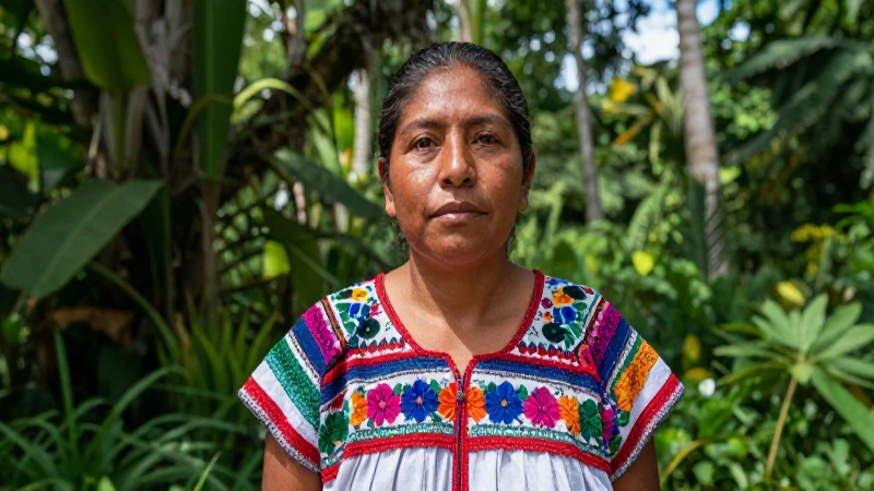 Descubre la Belleza Única de los Estados de México 7 Mujer mestiza en huipil, selva vibrante