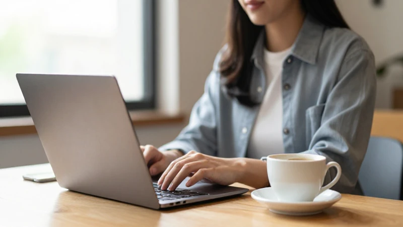 Cómo ingresar a tu cuenta de Infinitum Correo de Telmex 6 Mujer usando laptop con luz cálida