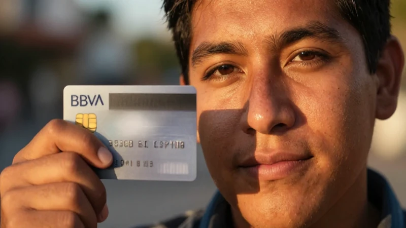 Cómo obtener efectivo al instante con tarjeta de crédito en México 7 Mexicana, banco BBVA, luz dorada y piel bronceada