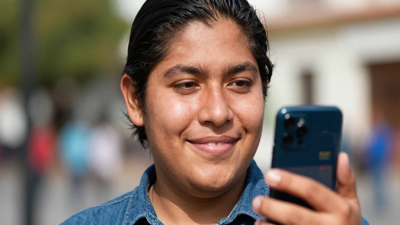 Cómo contratar Internet Amigo de Telcel de forma sencilla 3 Sonriendo, muestra un plan Telcel en su móvil