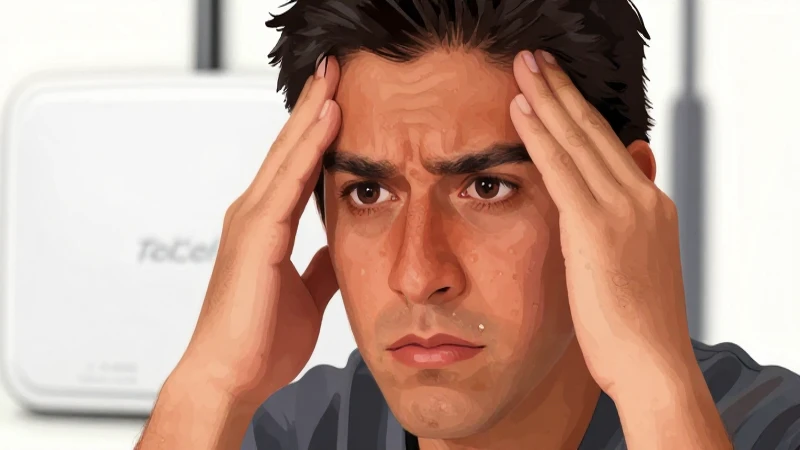 Cómo puedo cambiar la contraseña de mi módem Telcel 4 Ilustración digital de usuario frustrado de Telcel