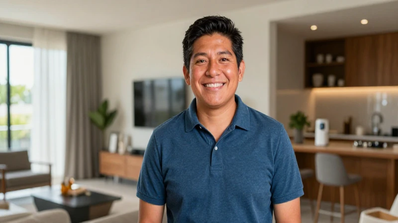 Contratar Izzi en Tampico y conocer servicios en Monterrey 3 Sonríe, mestiza, en un moderno apartamento