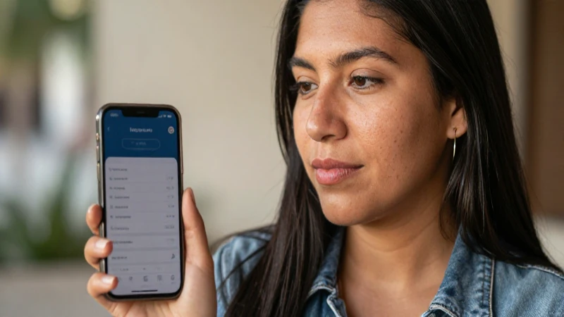Mujer mexicana sonríe con su móvil