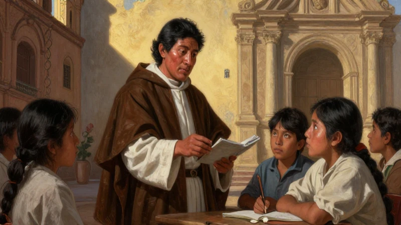Jesuitas en MÉXICO: DESCUBRE su IMPACTO en la Nueva España 7 Misionero jesuita pinta estudiantes indígenas barrocos