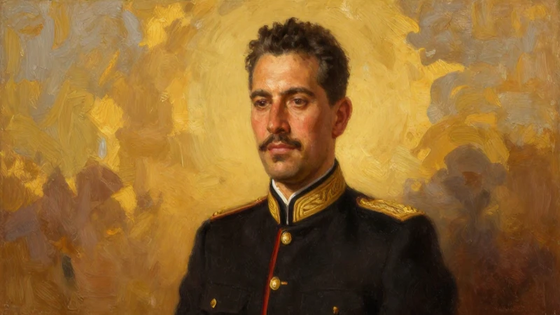 Retrato al óleo de Escandón con uniforme