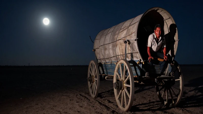 Vagón en el desierto, misterioso y sombrío