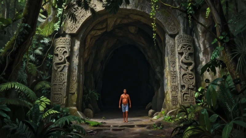 La Cueva del Toro: MISTERIOS y LEYENDAS que ENAMORAN 1 Pintura realista de una cueva mística mexicana