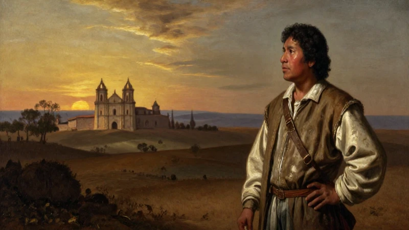 La FUNDACIÓN de Baja California: Su RICA HISTORIA Revelada 4 Misionero jesuita en paisaje bajacaliforniano dorado