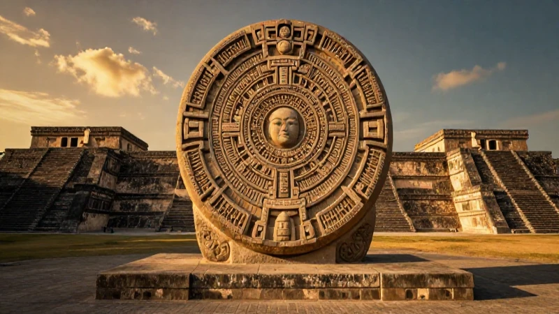 Piedra azteca, ruinas, luz dorada, drama histórico