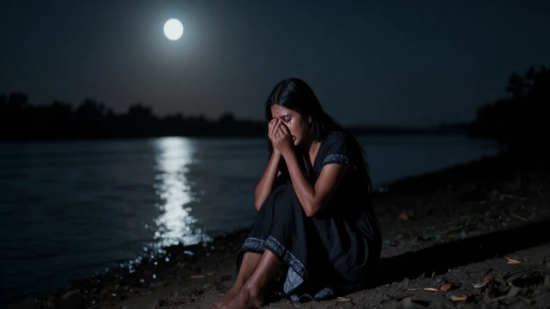 La Llorona: Secretos Oscuros de su Historia Mexicana 6 Mujer llorando, reflejo lunar, melancólica y espectral
