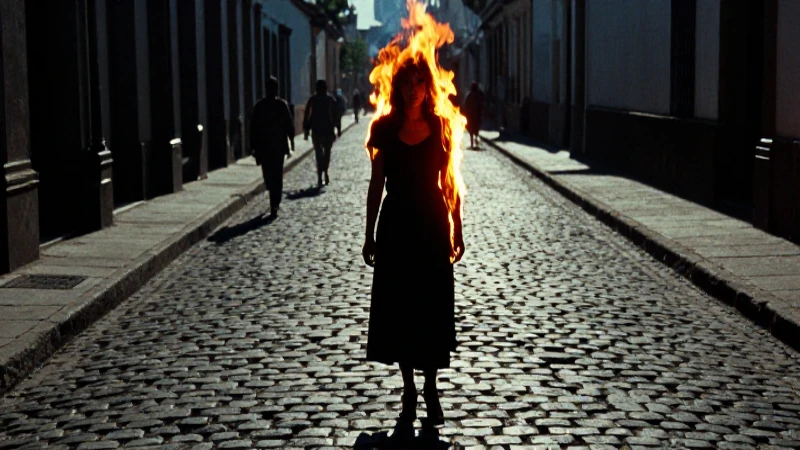 La Leyenda de la QUEMADA: Descubre su MISTERIO en la Calle 7 Silueta femenina en calle oscura y misteriosa
