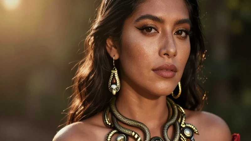 Mujer mexicana, mística, con luz dorada