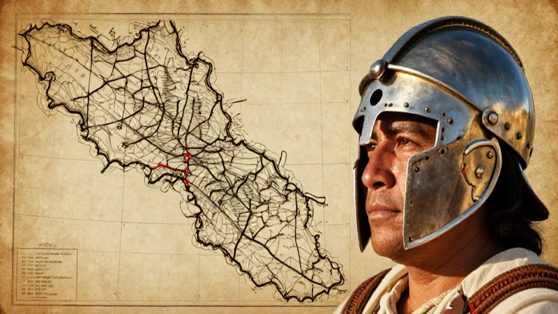 Un mapa antiguo evoca historia mexicana sepia