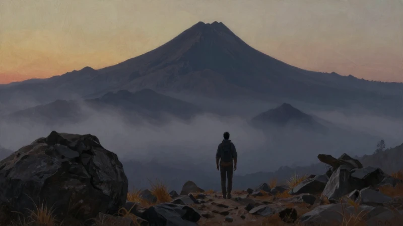 La Peña Valle de Bravo: DESCUBRE el MISTERIO del TESORO 6 Un explorador en la montaña al amanecer