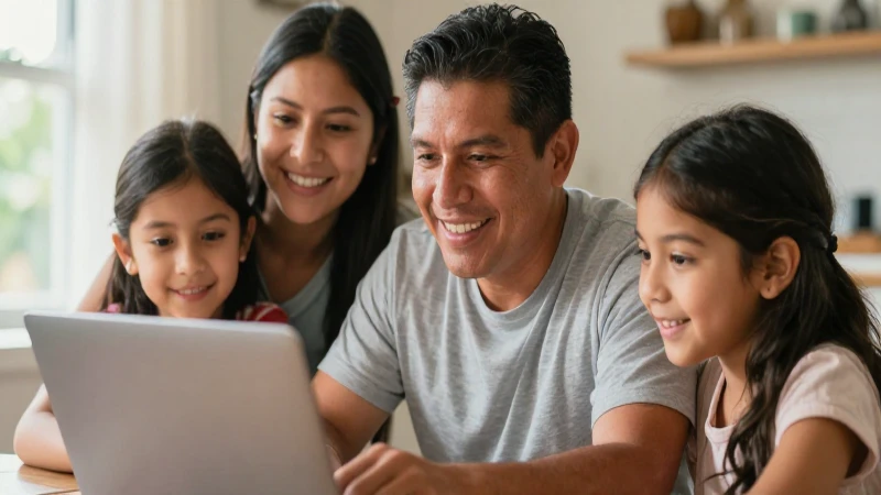 Familia mestiza feliz en un hogar cálido