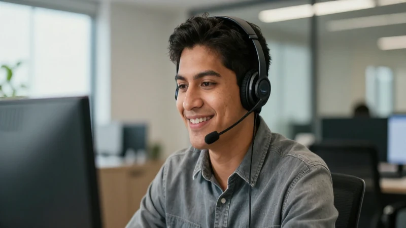 Servicios de atención al cliente en Telmex Texcoco 3 Pintura realista de persona sonriente en oficina