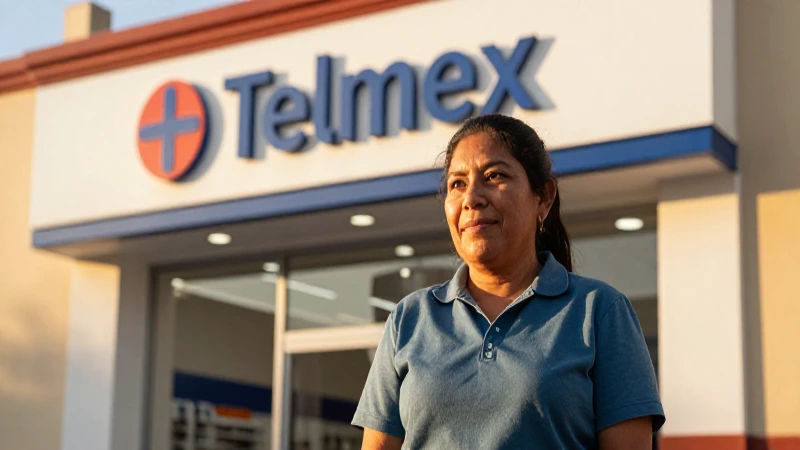 Teléfono Telmex en Valle de Bravo: Cobertura y Servicios 3 Fachada Telmex, luz dorada, etnia mestiza
